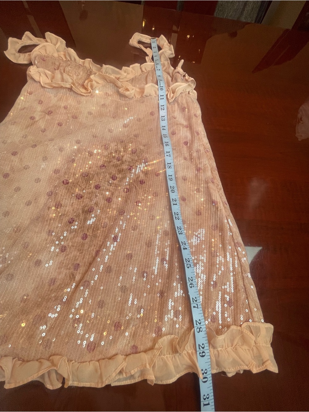 For Love & Lemons Sophia Sequin Mini Dress Size M Ruffle Detail Party Romantic - Picture 8 of 16